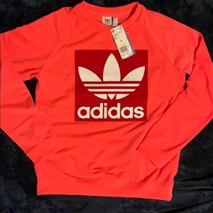 Woman’s med adidas crewneck deep red and hot pink